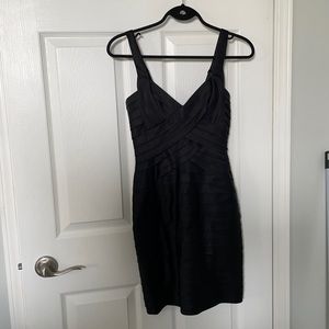 BCBG size 2 black satin bandage dress